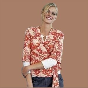 Anthropologie Fei Floral Silk Kimono Wrap Blouse